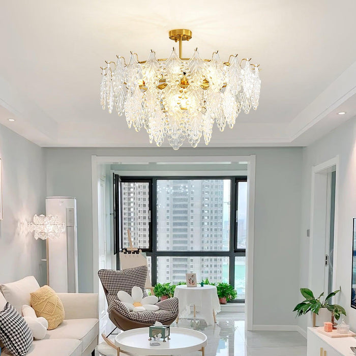 Tiered Carved Glass Chandelier - DWHOME
