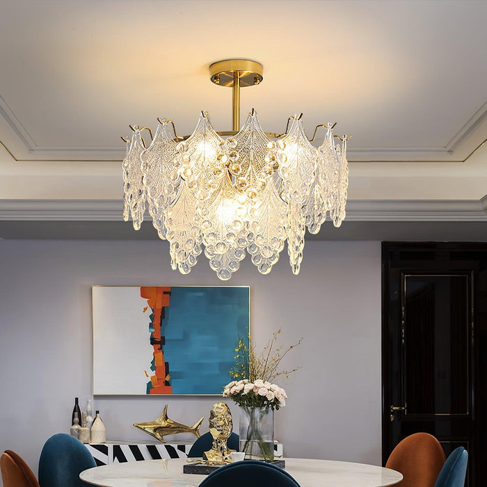 Tiered Carved Glass Chandelier - DWHOME