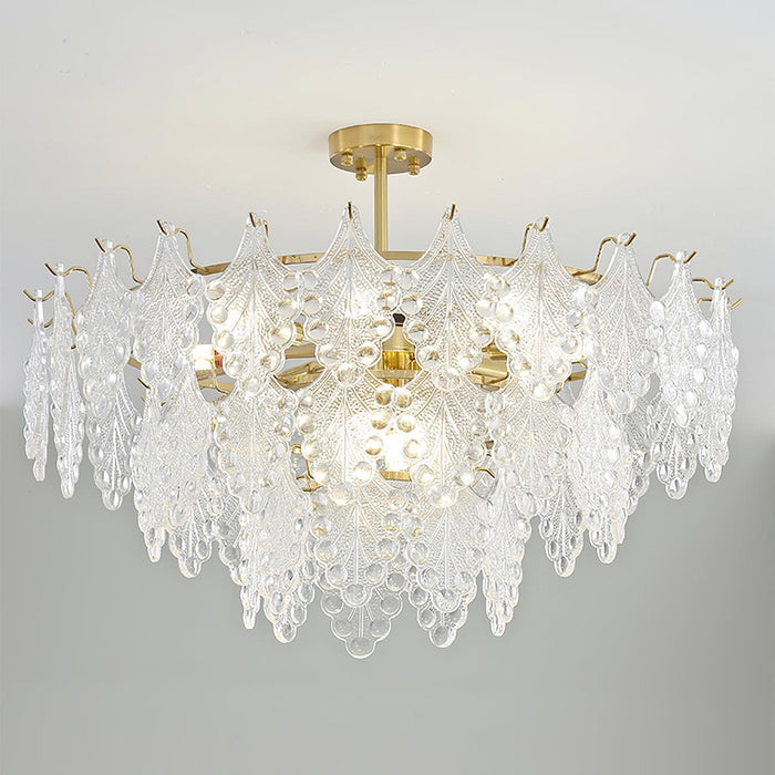 Tiered Carved Glass Chandelier - DWHOME