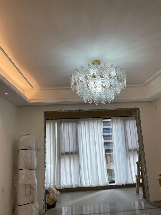 Tiered Carved Glass Chandelier - DWHOME