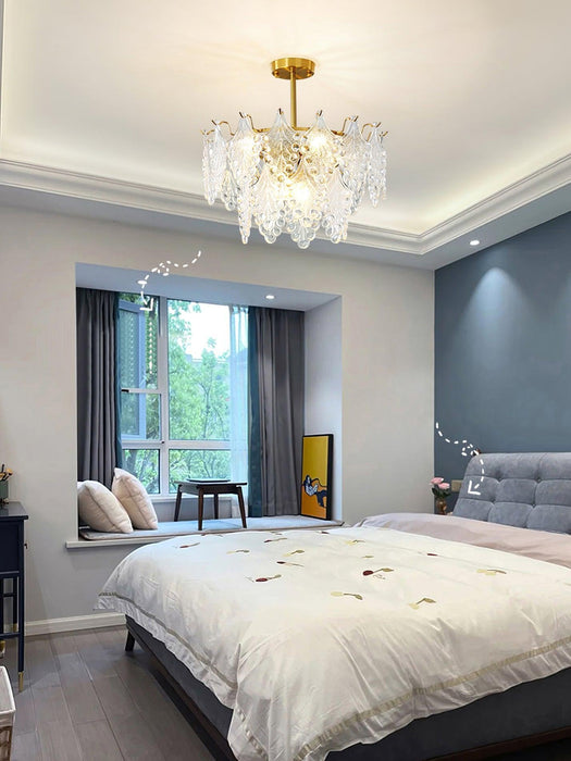 Tiered Carved Glass Chandelier - DWHOME