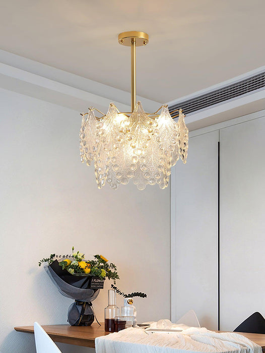 Tiered Carved Glass Chandelier - DWHOME