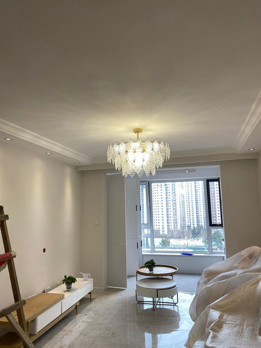 Tiered Carved Glass Chandelier - DWHOME