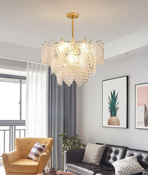 Tiered Carved Glass Chandelier - DWHOME
