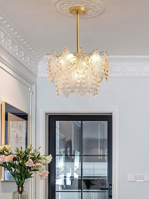 Tiered Carved Glass Chandelier - DWHOME