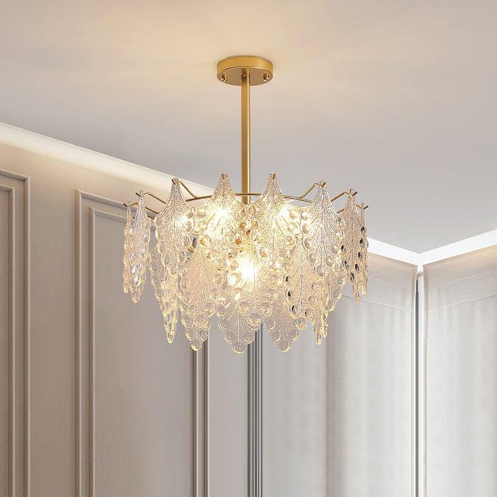 Tiered Carved Glass Chandelier - DWHOME