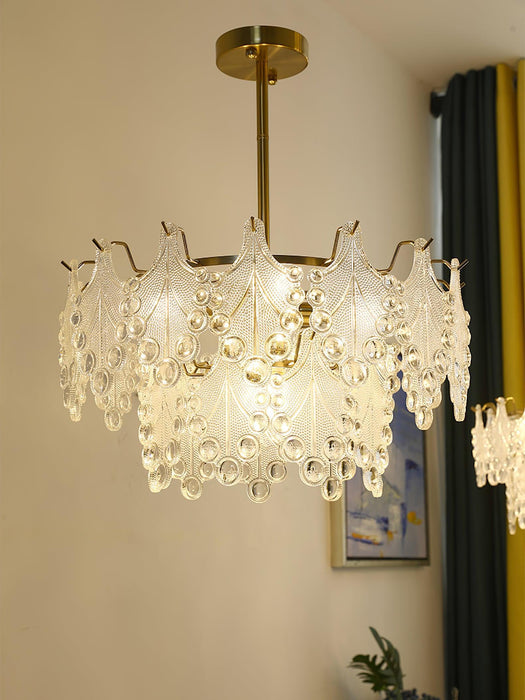 Tiered Carved Glass Chandelier - DWHOME