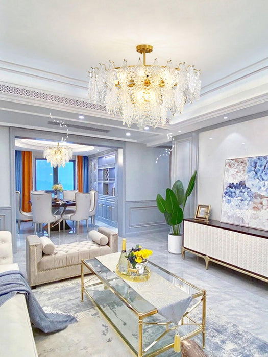 Tiered Carved Glass Chandelier - DWHOME