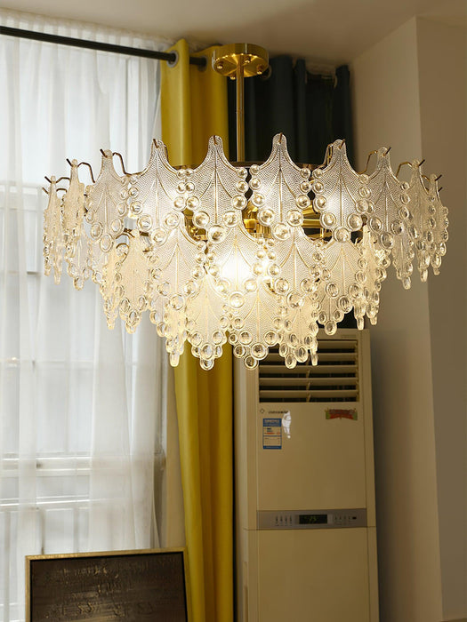 Tiered Carved Glass Chandelier - DWHOME