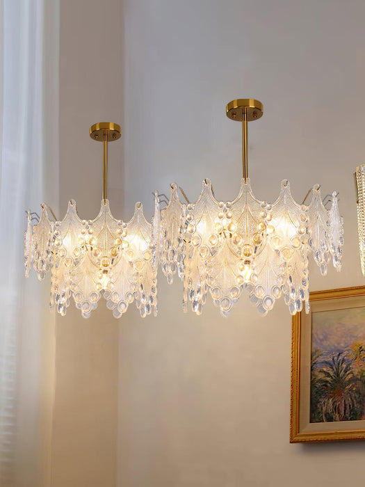 Tiered Carved Glass Chandelier - DWHOME