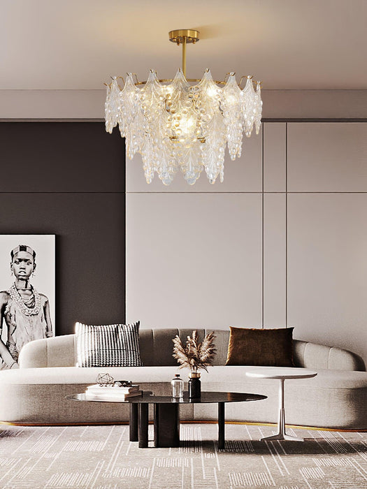 Tiered Carved Glass Chandelier - DWHOME