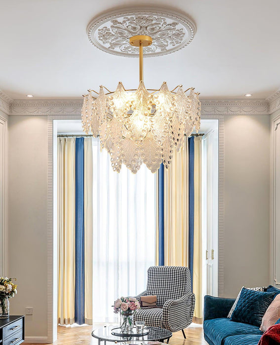 Tiered Carved Glass Chandelier - DWHOME