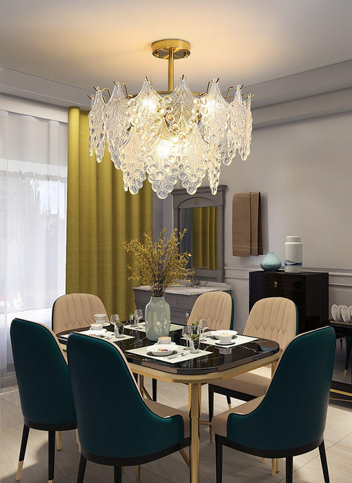 Tiered Carved Glass Chandelier - DWHOME