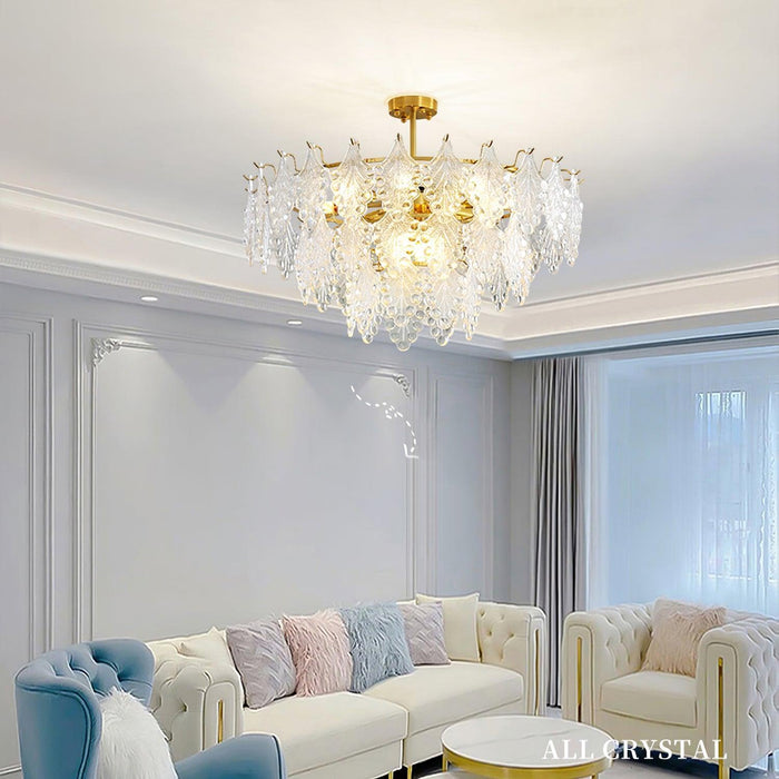 Tiered Carved Glass Chandelier - DWHOME
