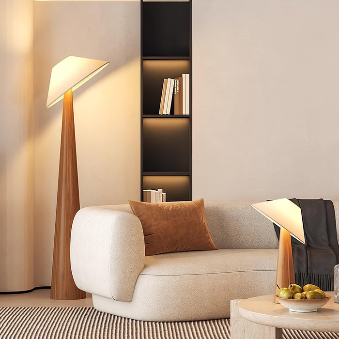 Tilt Hat Wooden Floor Lamp - DWHOME