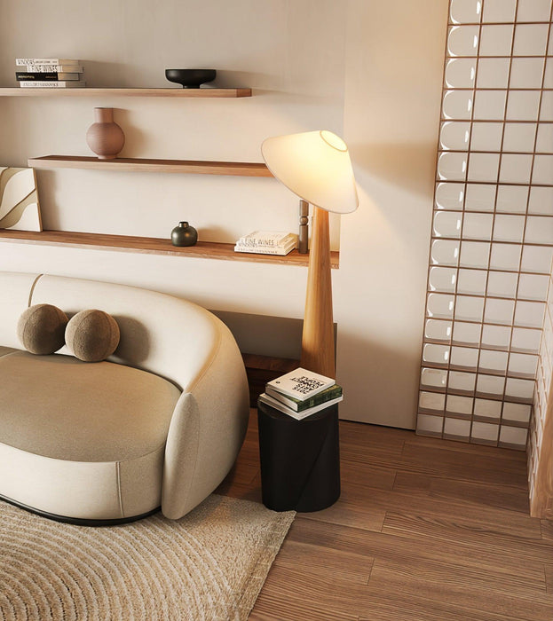 Tilt Hat Wooden Floor Lamp - DWHOME