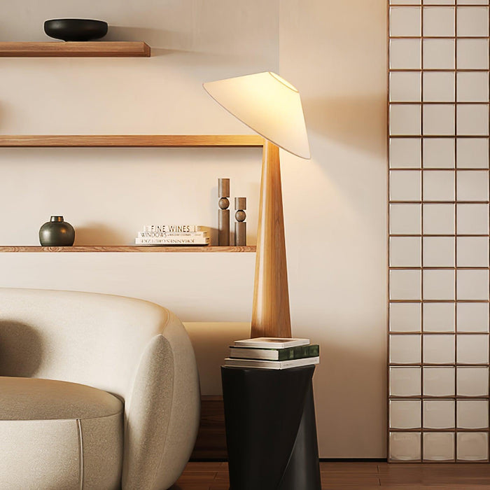 Tilt Hat Wooden Floor Lamp - DWHOME