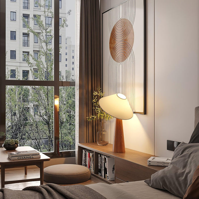 Tilt Hat Wooden Table Lamp - DWHOME