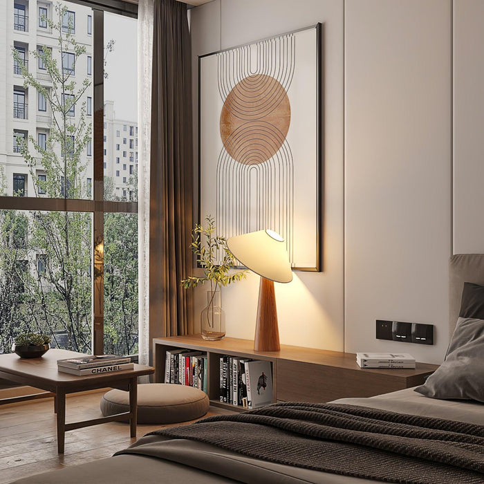 Tilt Hat Wooden Table Lamp - DWHOME