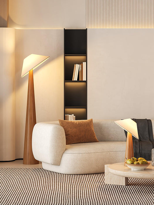 Tilt Hat Wooden Floor Lamp - DWHOME
