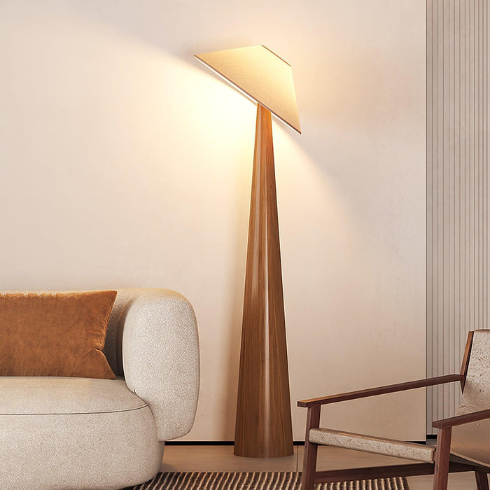 Tilt Hat Wooden Floor Lamp - DWHOME