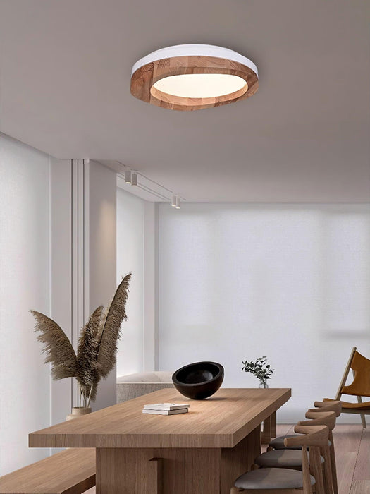 Timber Round Wood Ceiling Lamp-DWHOME