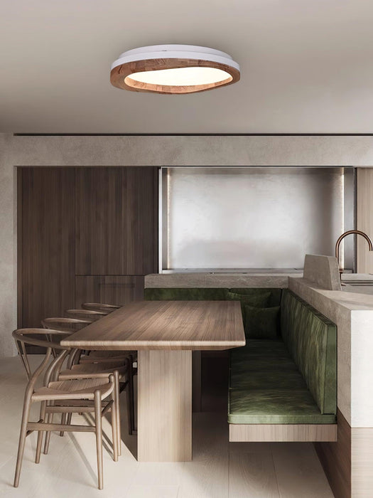 Timber Round Wood Ceiling Lamp-DWHOME