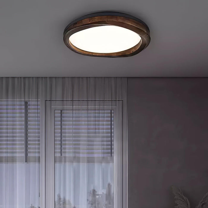 Timber Round Wood Ceiling Lamp-DWHOME