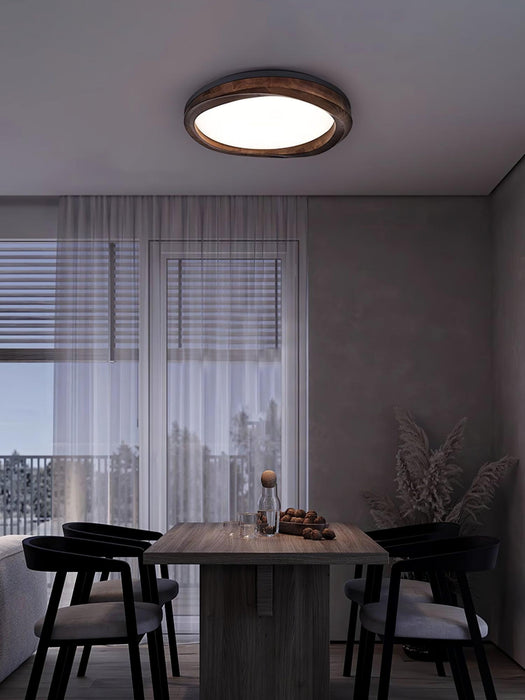 Timber Round Wood Ceiling Lamp-DWHOME