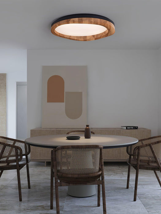 Timber Round Wood Ceiling Lamp-DWHOME