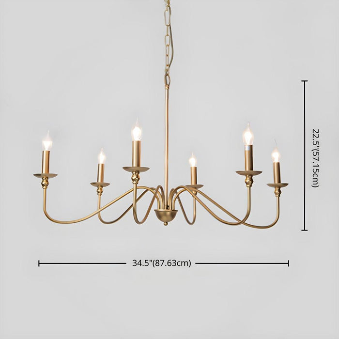 Timeless Gold Candle Chandelier-DWHOME