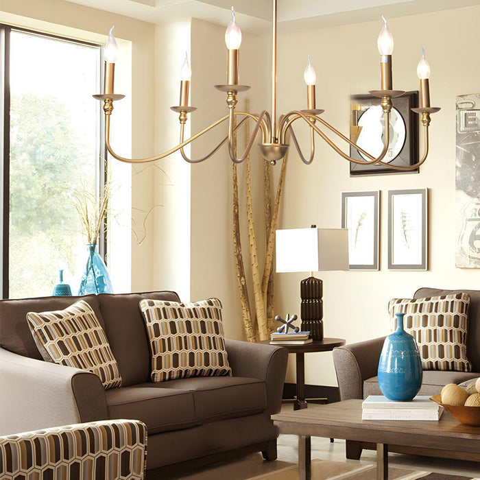Timeless Gold Candle Chandelier-DWHOME