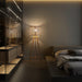 Tripod Wooden Rattan Floor Lamp - DWHOME