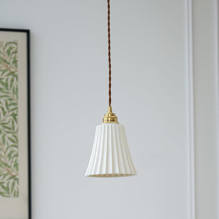 Trumpet Ceramic Pendant Light-DWHOME
