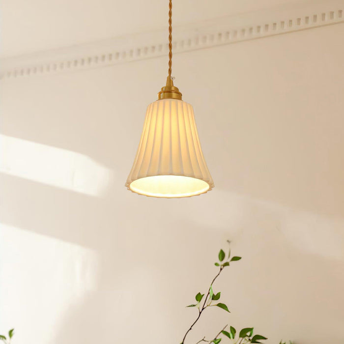 Trumpet Ceramic Pendant Light-DWHOME