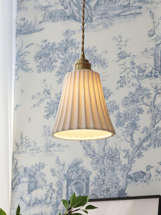 Trumpet Ceramic Pendant Light-DWHOME