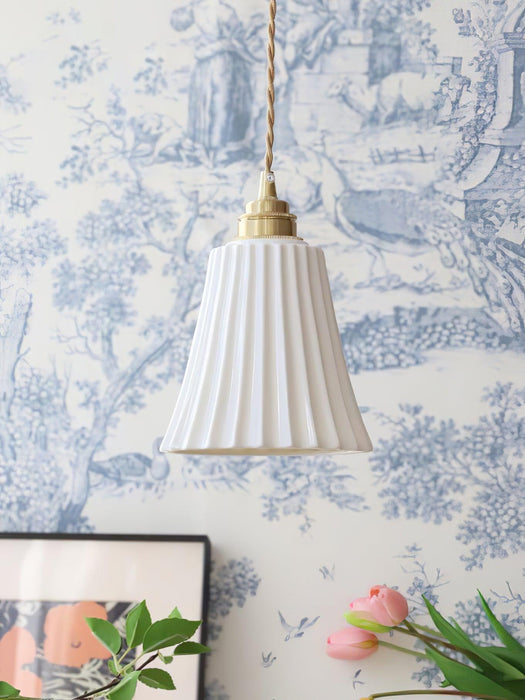 Trumpet Ceramic Pendant Light-DWHOME