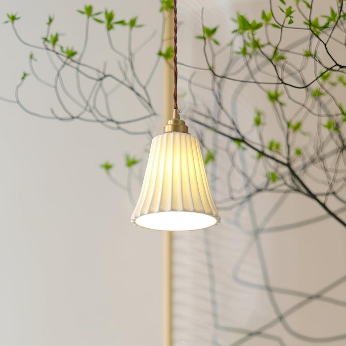 Trumpet Ceramic Pendant Light-DWHOME