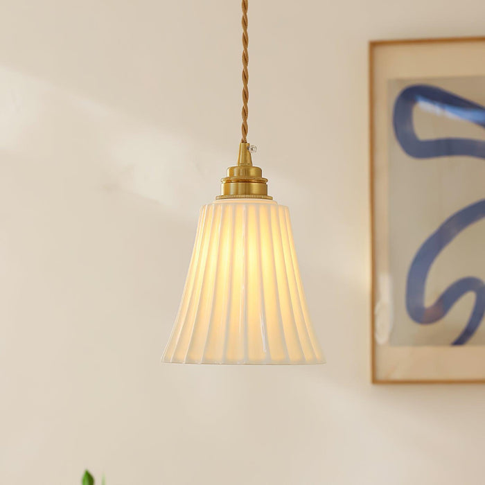 Trumpet Ceramic Pendant Light-DWHOME