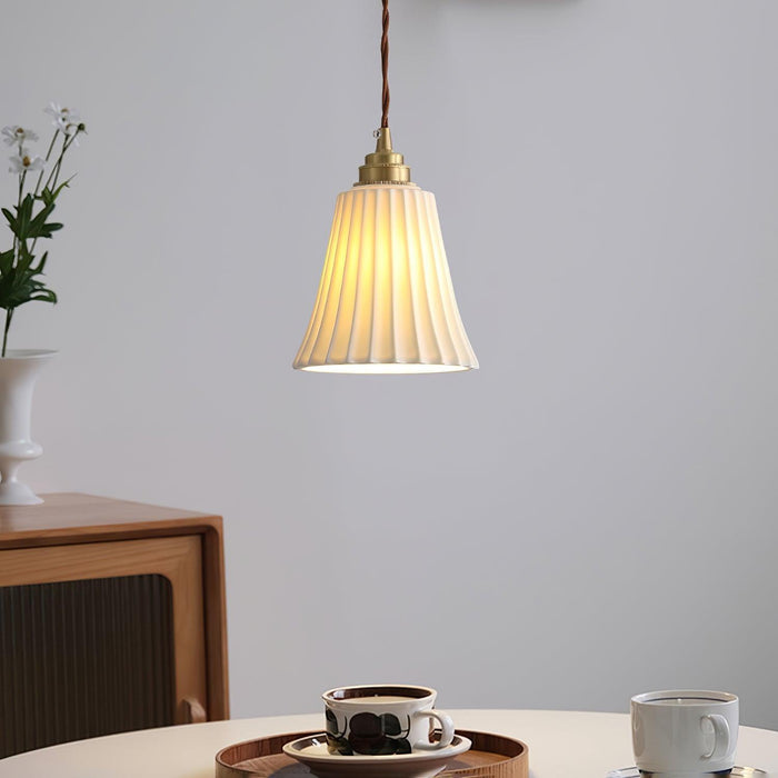 Trumpet Ceramic Pendant Light-DWHOME