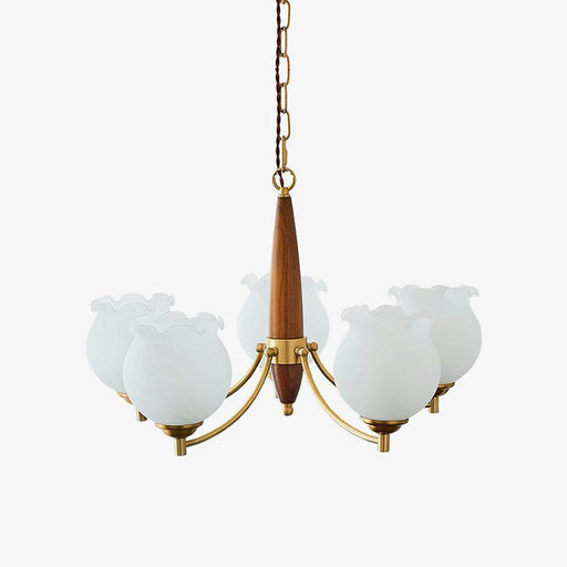 Tulips Glass Wood Chandelier-DWHOME
