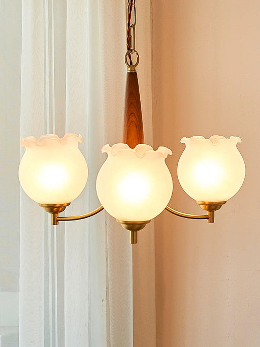 Tulips Glass Wood Chandelier-DWHOME