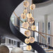 Tuya Marble Large Hanging Stairwell Lighting Chandelier - DWHOME
