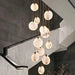 Tuya Marble Large Hanging Stairwell Lighting Chandelier - DWHOME