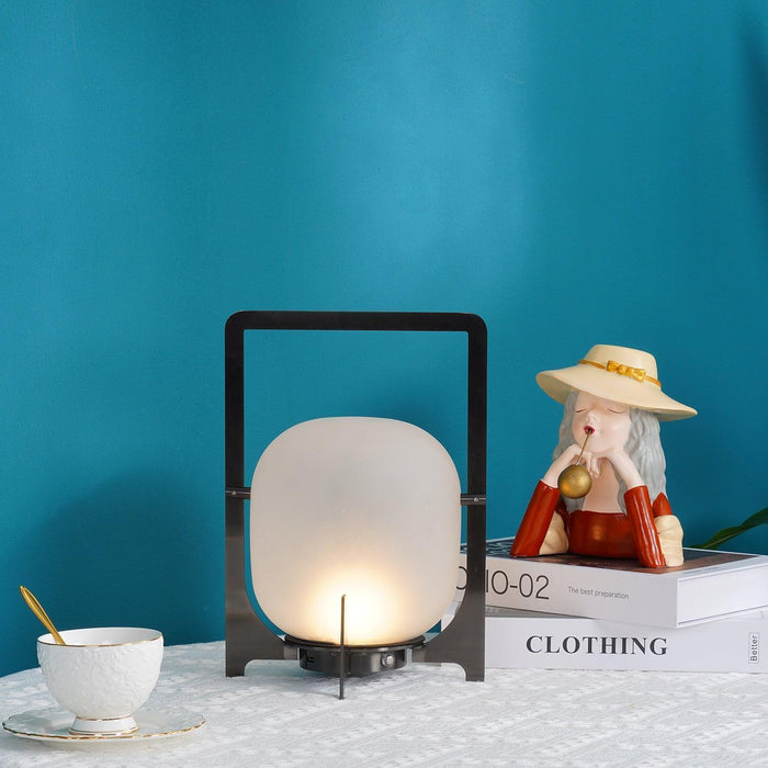 Black Twilight Lantern Table Lamp-DWHOME