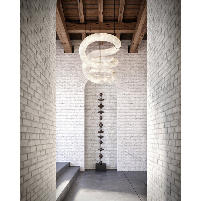 Twisted Ring Alabaster Chandelier-DWHOME