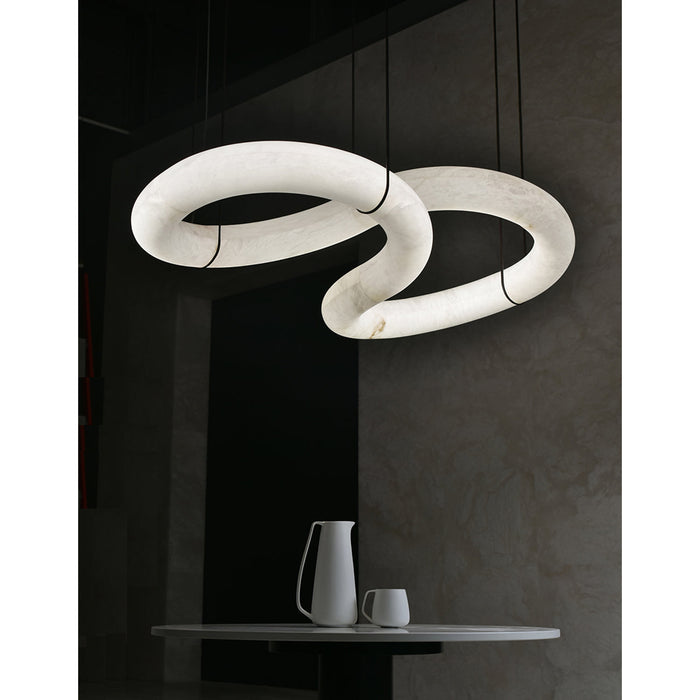Twisted Ring Alabaster Chandelier-DWHOME