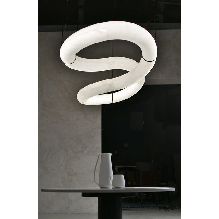 Twisted Ring Alabaster Chandelier-DWHOME