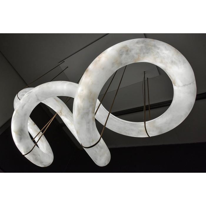 Twisted Ring Alabaster Chandelier-DWHOME
