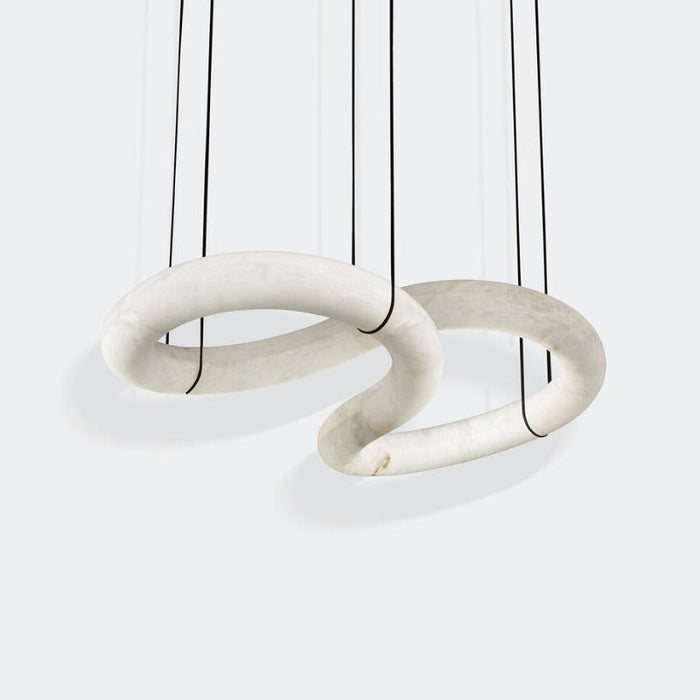 Twisted Ring Alabaster Chandelier-DWHOME
